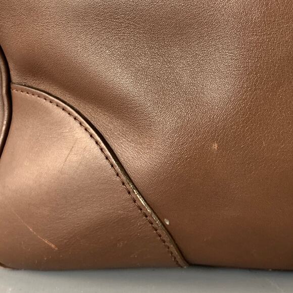 BRUNELLO CUCINELLI Chocolate Brown Leather Clasp Weekender Bag - Picture 9 of 16
